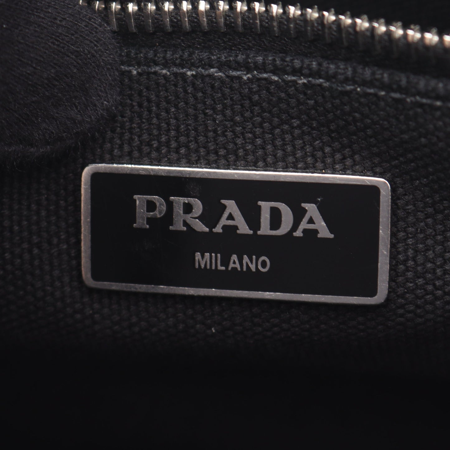 CANAPA カナパ エンボスロゴ 2WAY ハンドバッグ トートバッグ キャンバス ブラック プラダ バッグ PRADA