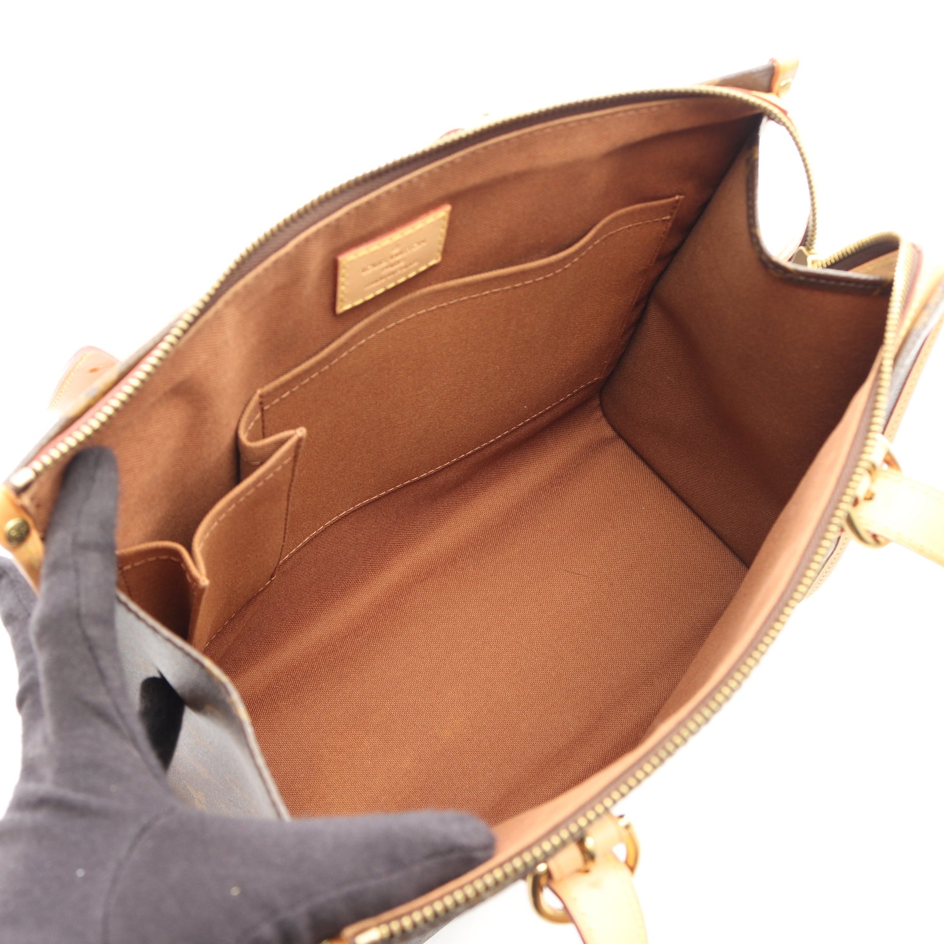 ポパンクール オ モノグラム ショルダーバッグ トートバッグ PVC レザー ブラウン ルイヴィトン バッグ LOUIS VUITTON