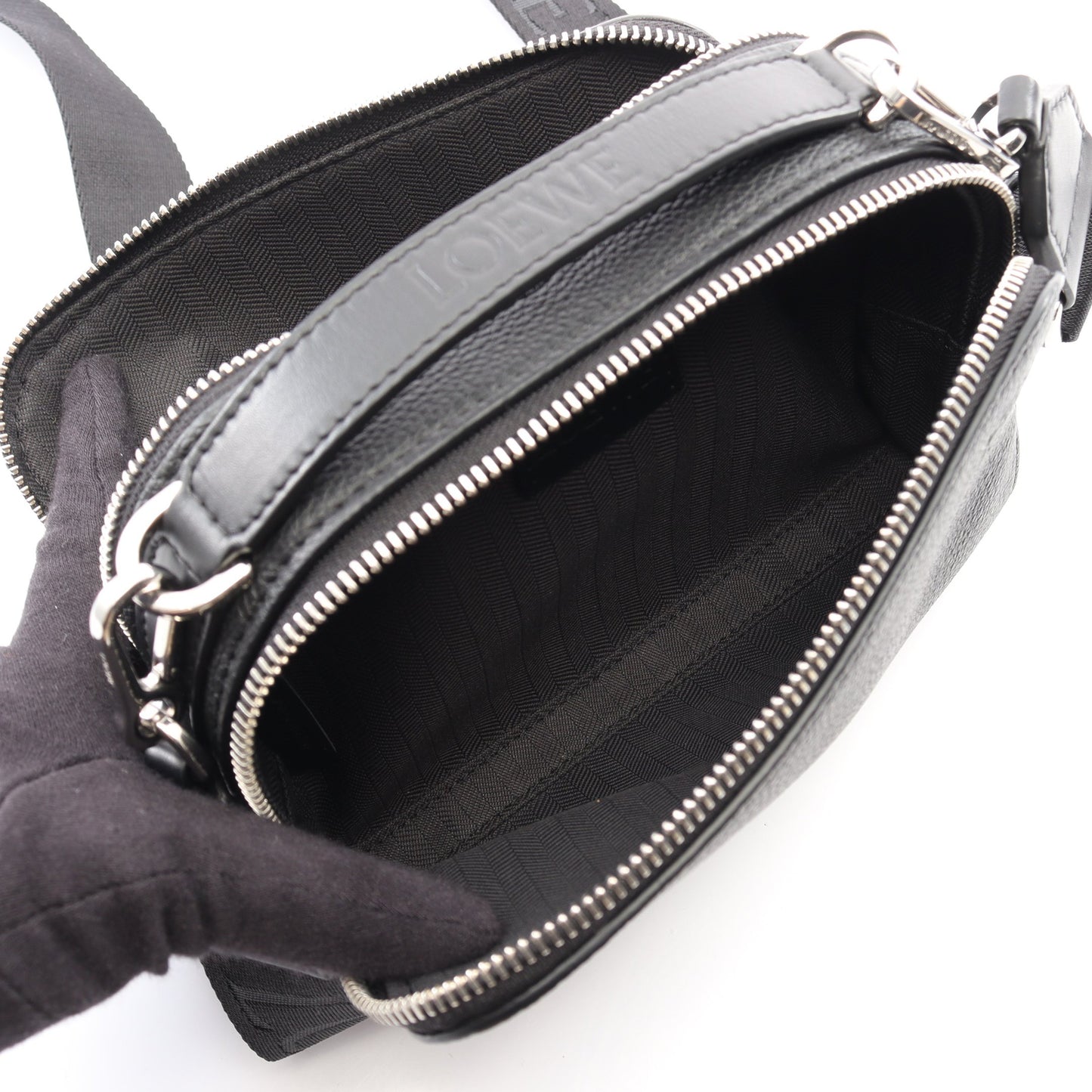 クロスボディ カメラバッグ ミニ 2WAY ハンドバッグ レザー ブラック ロエベ バッグ LOEWE