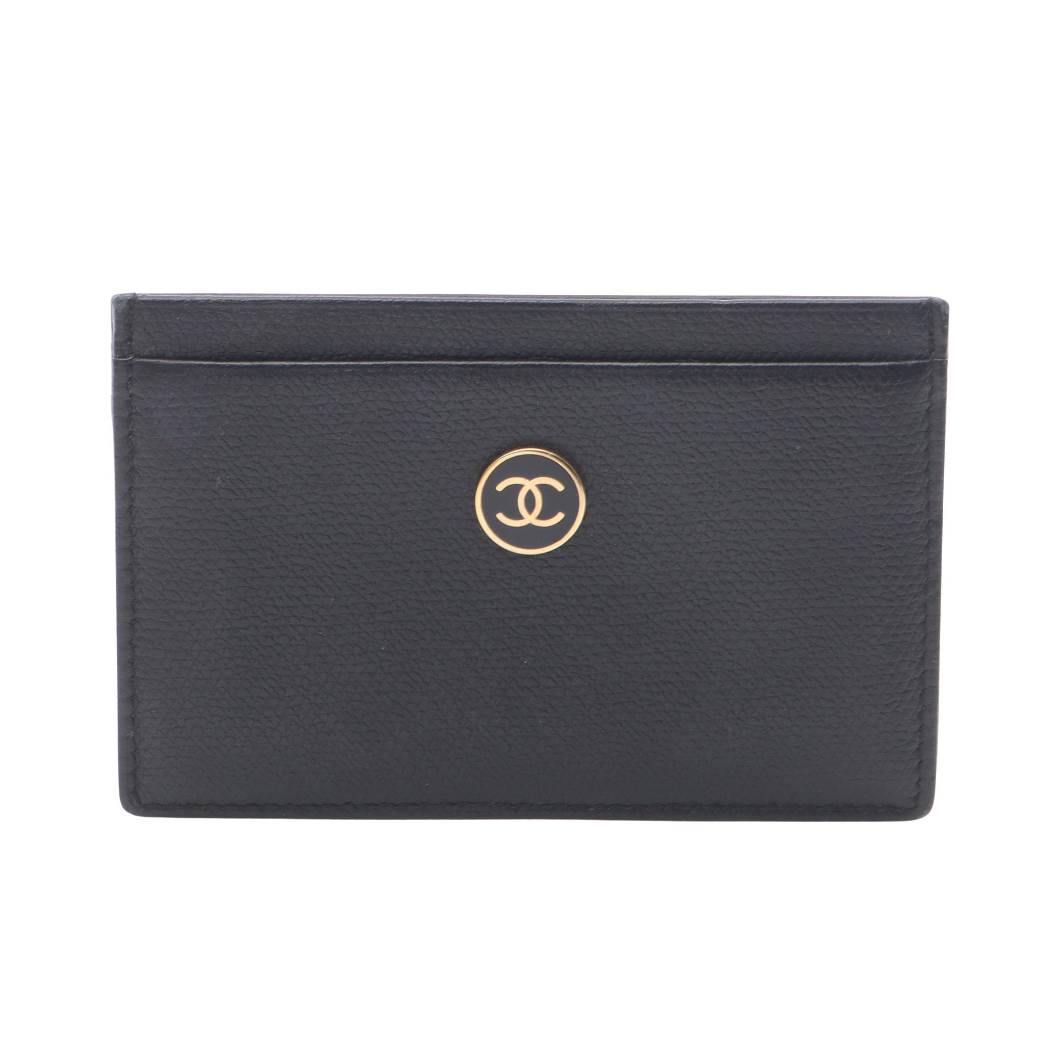 CHANEL　ココボタン　ブラック　カードケース　名刺入れ　二つ折り ココボタン カードケース レザー ブラック シャネル – RECLO