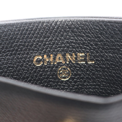 ココボタン カードケース レザー ブラック シャネル 財布・小物 CHANEL