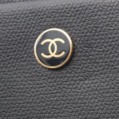 ココボタン カードケース レザー ブラック シャネル 財布・小物 CHANEL
