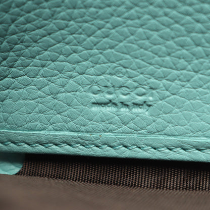 バンブー ラウンドファスナー長財布 レザー ターコイズブルー グッチ 財布・小物 GUCCI
