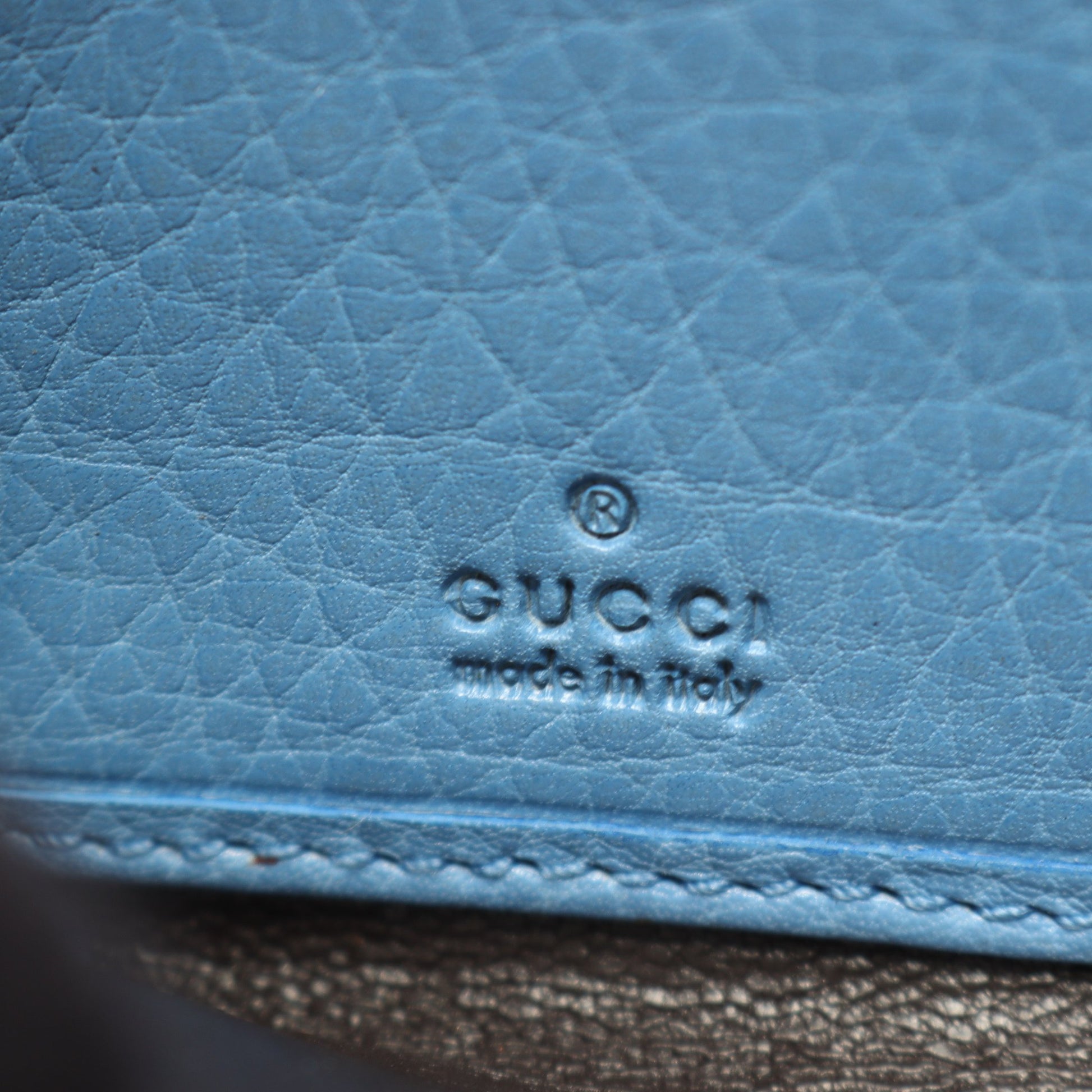 バンブー ラウンドファスナー長財布 レザー ブルー グッチ 財布・小物 GUCCI