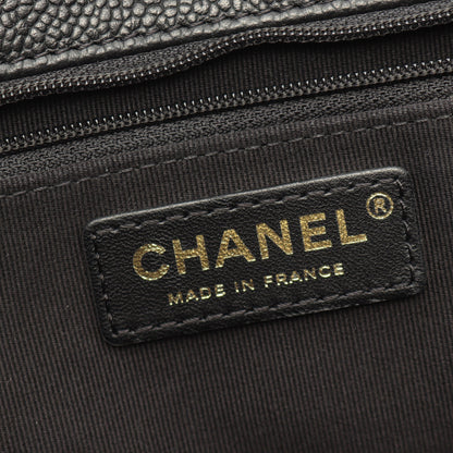 マトラッセ ハンドバッグ トートバッグ ソフトキャビアスキン ブラック ゴールド金具 シャネル バッグ CHANEL