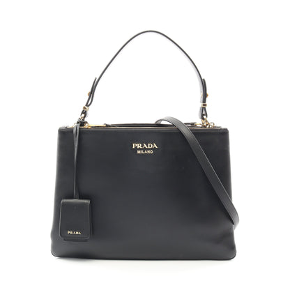 NEW CAL F2WAY ハンドバッグ トートバッグ レザー ブラック プラダ バッグ PRADA