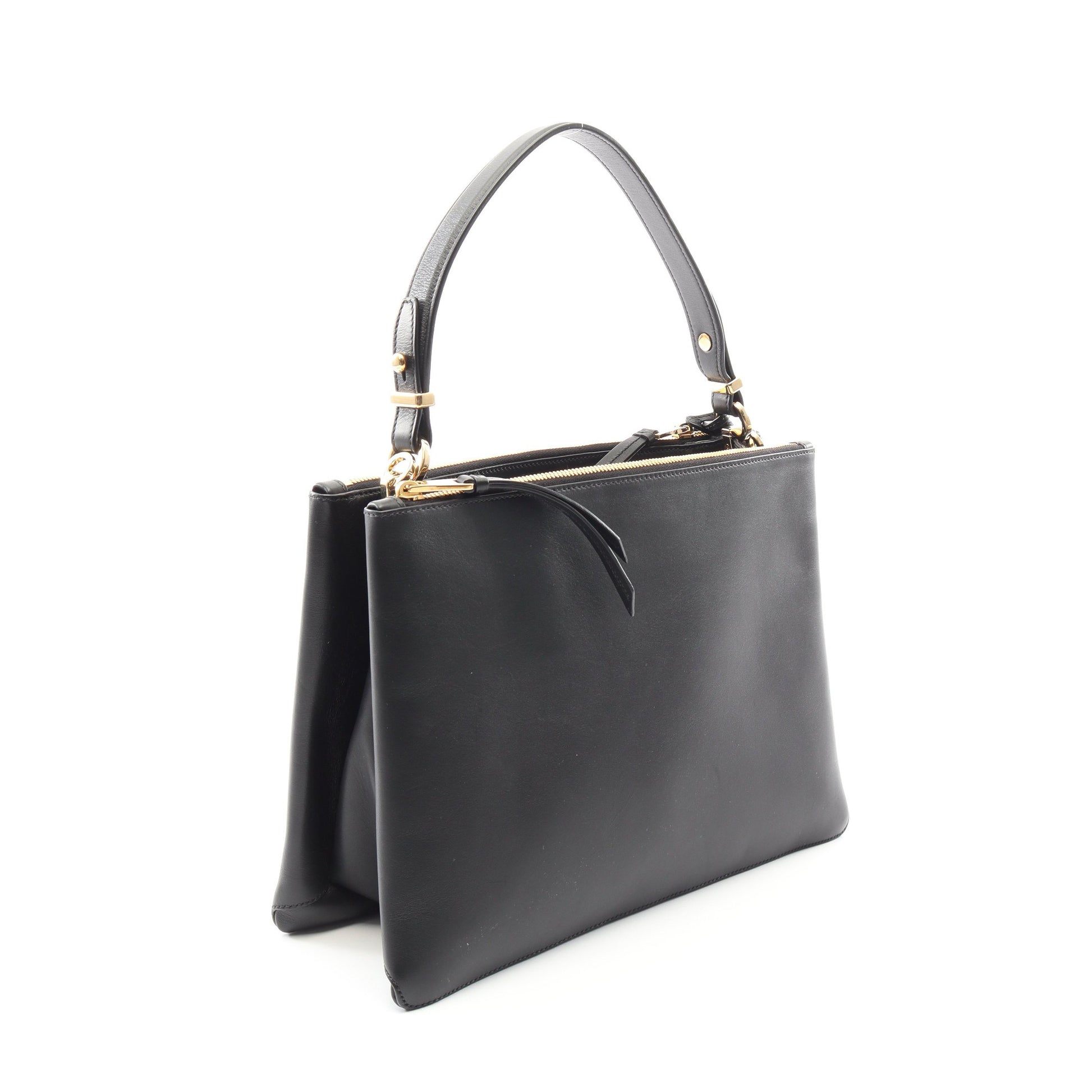 NEW CAL F2WAY ハンドバッグ トートバッグ レザー ブラック プラダ バッグ PRADA