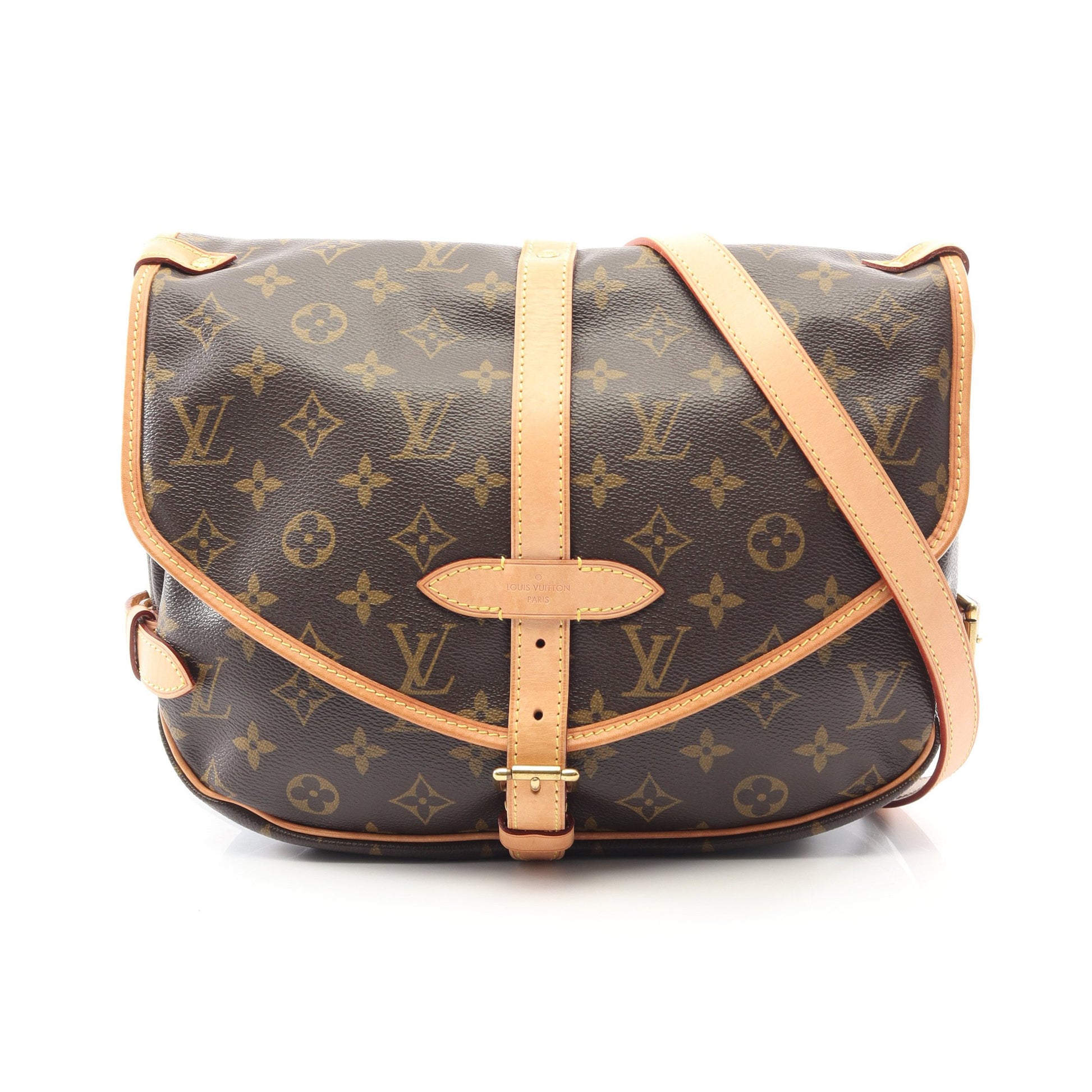 ソミュールMM モノグラム ショルダーバッグ PVC レザー ブラウン ルイヴィトン バッグ LOUIS VUITTON