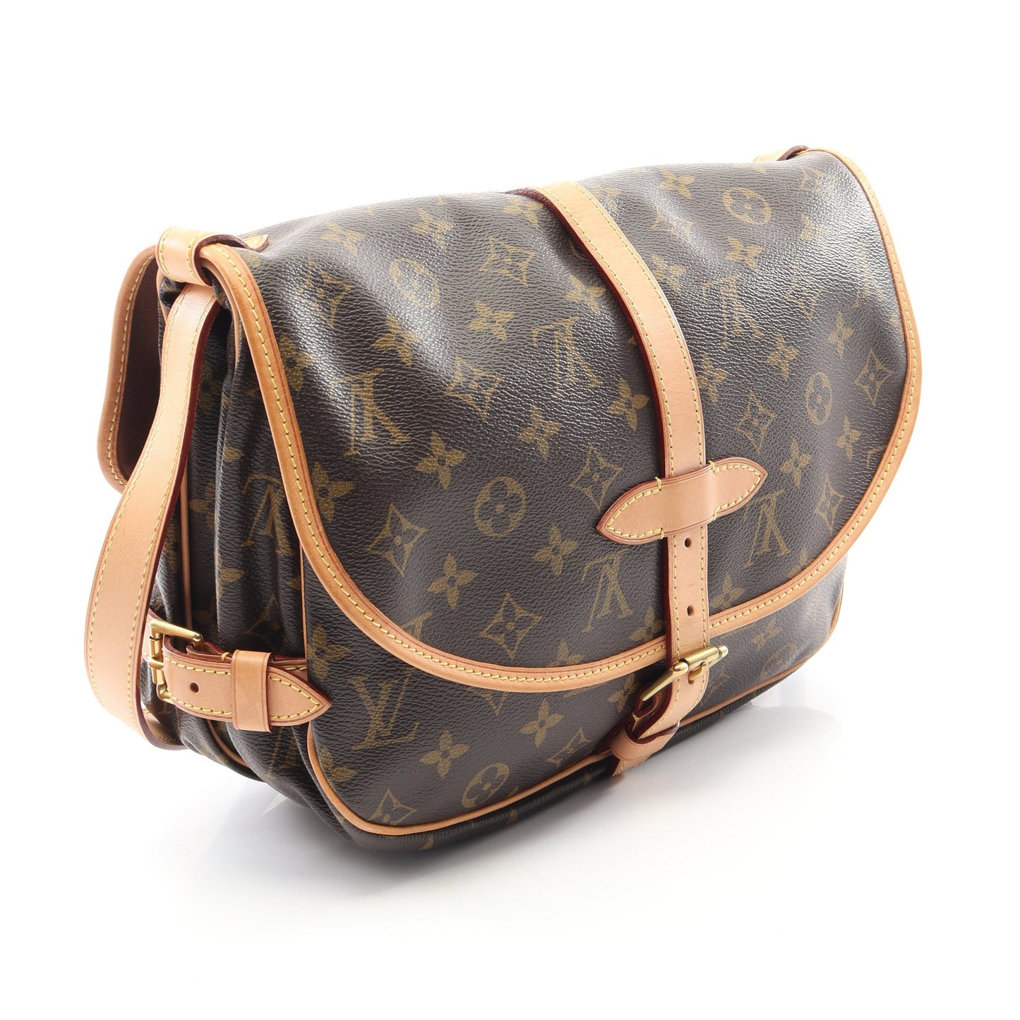 ソミュールMM モノグラム ショルダーバッグ PVC レザー ブラウン ルイヴィトン バッグ LOUIS VUITTON