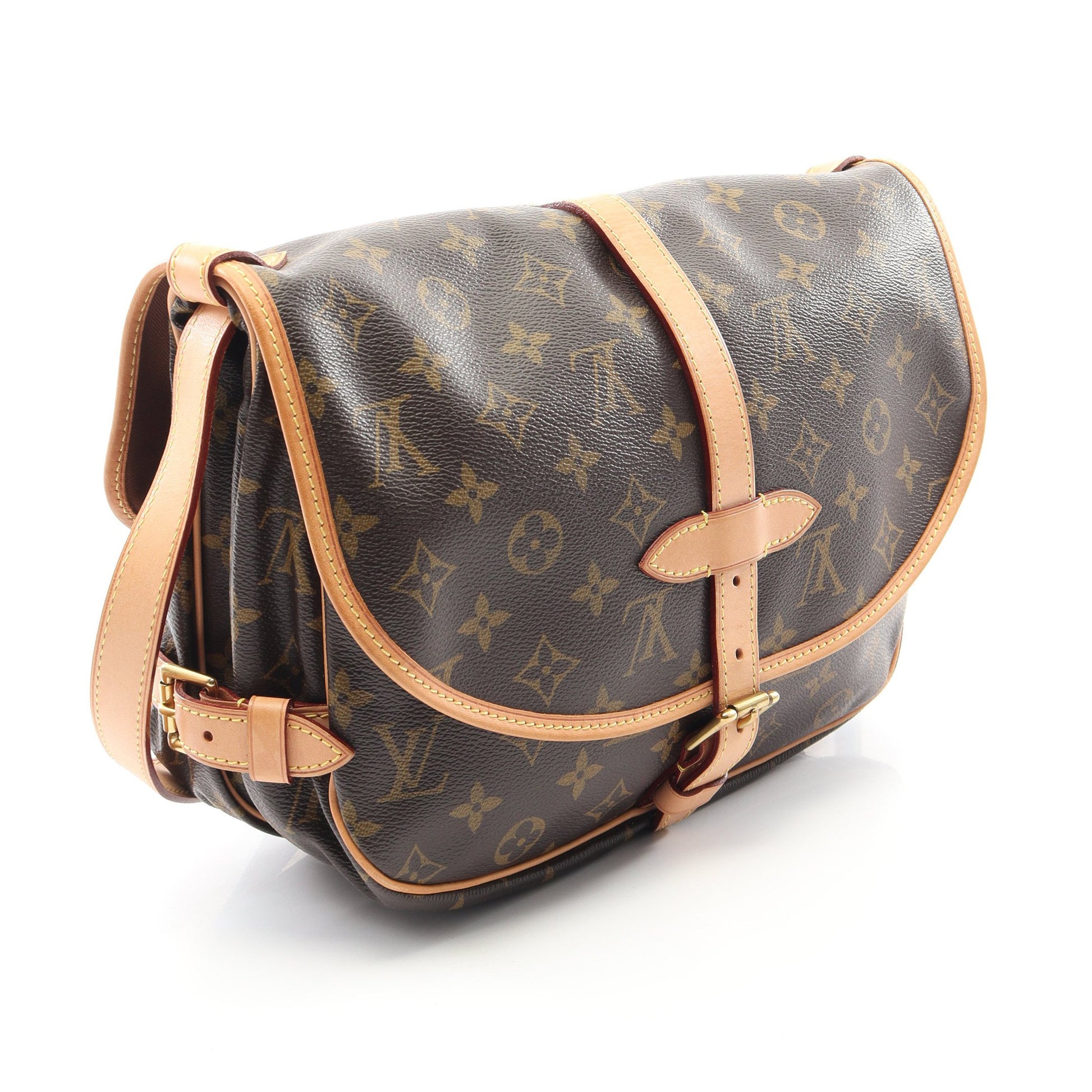 ソミュールMM モノグラム ショルダーバッグ PVC レザー ブラウン ルイヴィトン バッグ LOUIS VUITTON