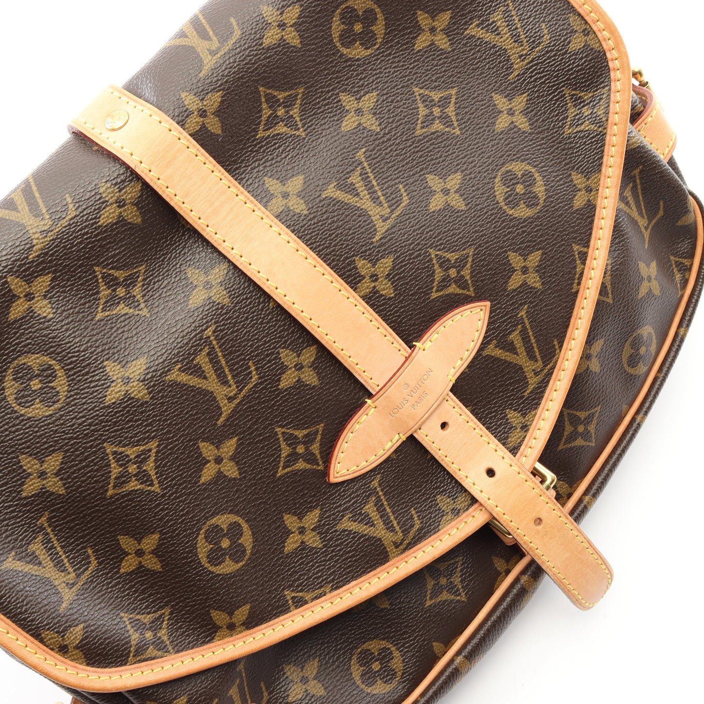 ソミュールMM モノグラム ショルダーバッグ PVC レザー ブラウン ルイヴィトン バッグ LOUIS VUITTON