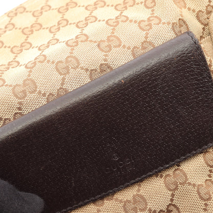 GGキャンバス シェリーライン ショルダーバッグ キャンバス レザー ベージュ ダークブラウン マルチカラー グッチ バッグ GUCCI