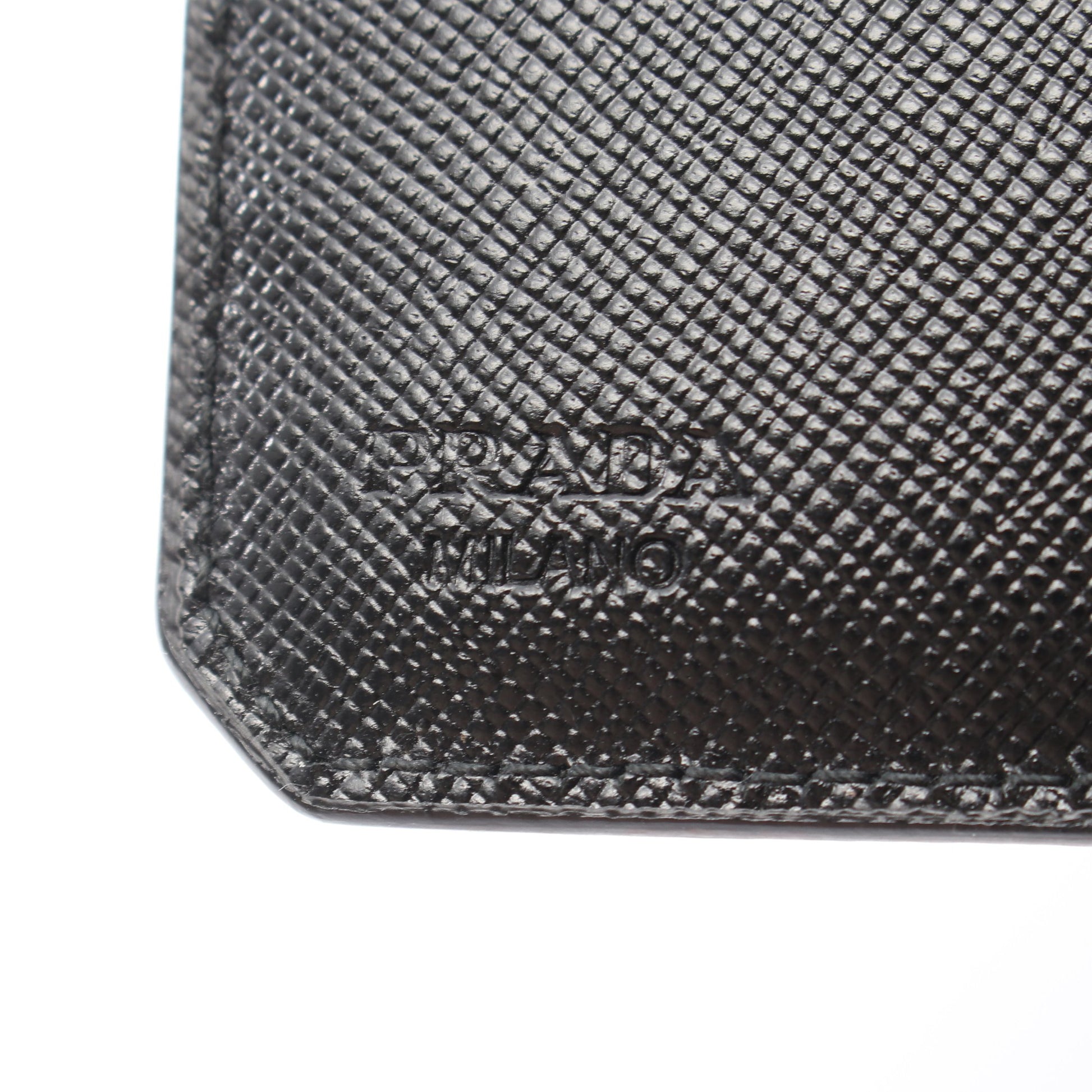 SAFFIANO CORNER 二つ折り財布 サフィアーノレザー ブラック プラダ 財布・小物 PRADA