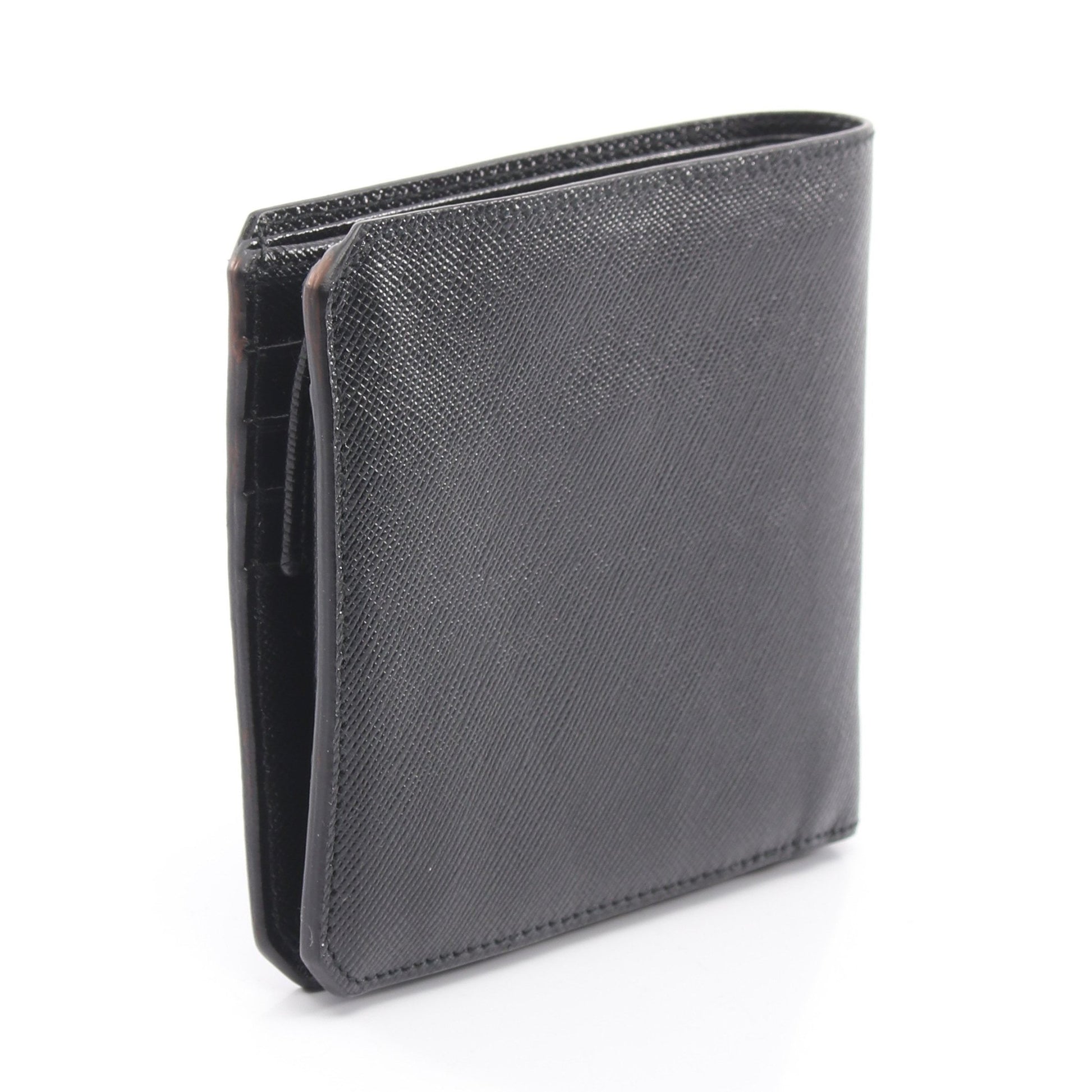 SAFFIANO CORNER 二つ折り財布 サフィアーノレザー ブラック プラダ 財布・小物 PRADA