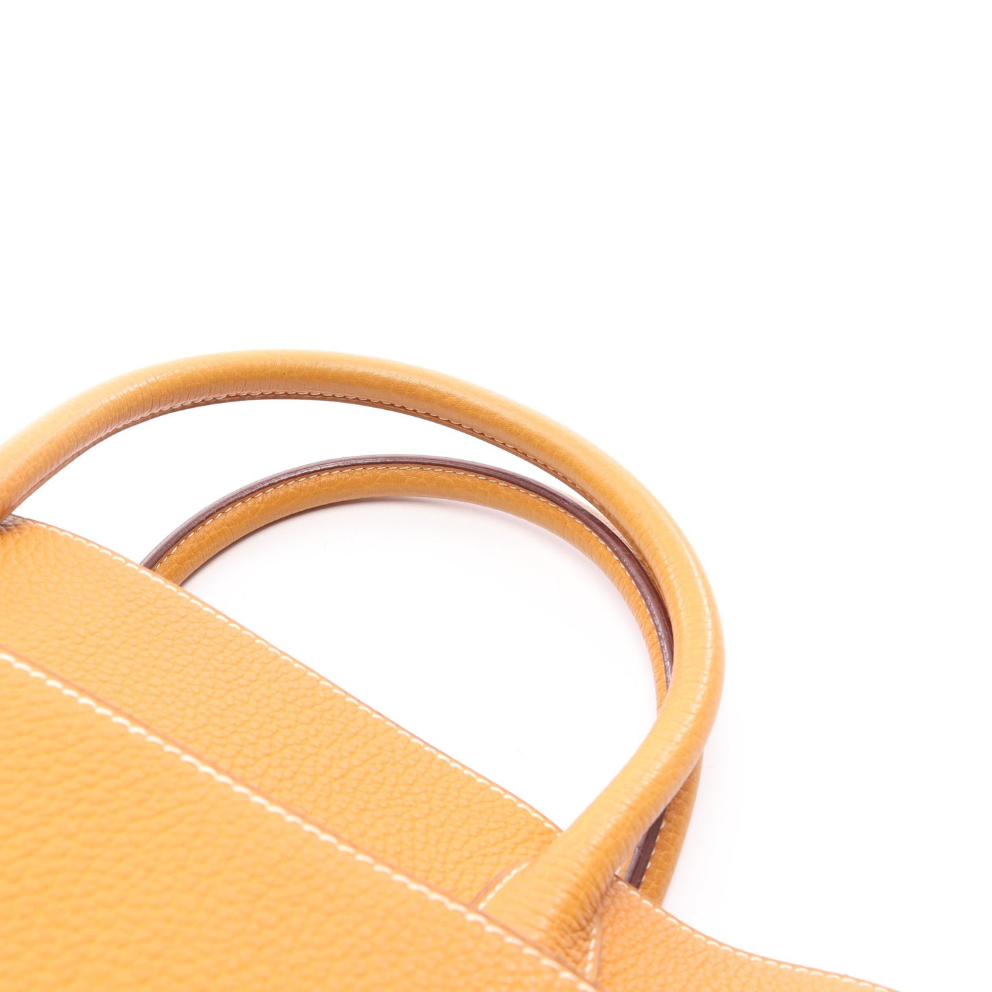 ホワイトバスGM ナチュラルサブレ ハンドバッグ フィヨルド イエローブラウン ゴールド金具 エルメス バッグ HERMES