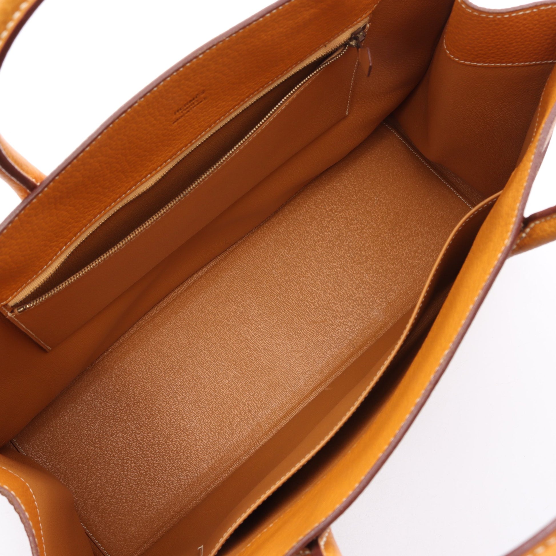 ホワイトバスGM ナチュラルサブレ ハンドバッグ フィヨルド イエローブラウン ゴールド金具 エルメス バッグ HERMES