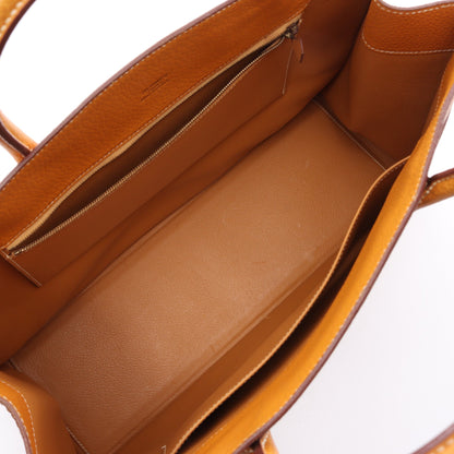 ホワイトバスGM ナチュラルサブレ ハンドバッグ フィヨルド イエローブラウン ゴールド金具 エルメス バッグ HERMES