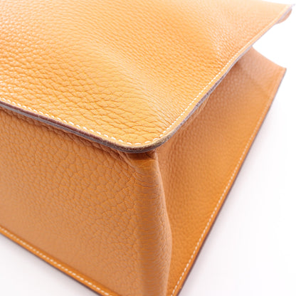 ホワイトバスGM ナチュラルサブレ ハンドバッグ フィヨルド イエローブラウン ゴールド金具 エルメス バッグ HERMES