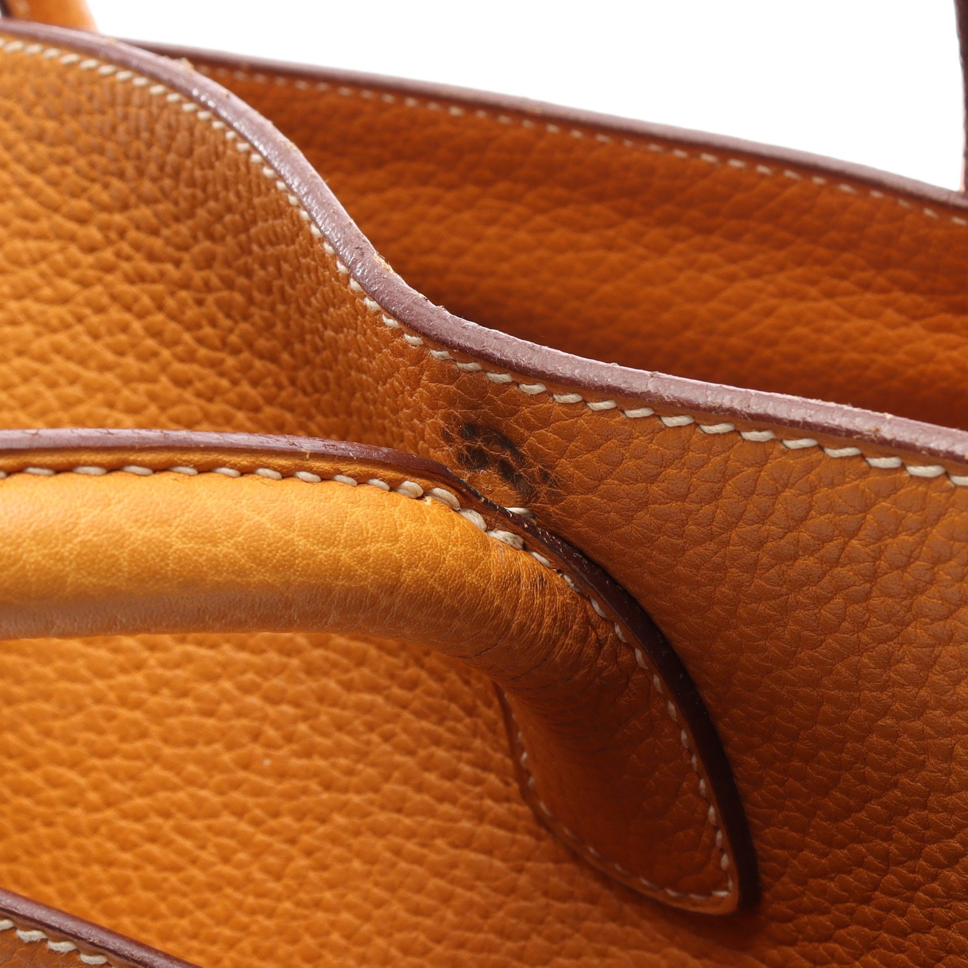 ホワイトバスGM ナチュラルサブレ ハンドバッグ フィヨルド イエローブラウン ゴールド金具 エルメス バッグ HERMES