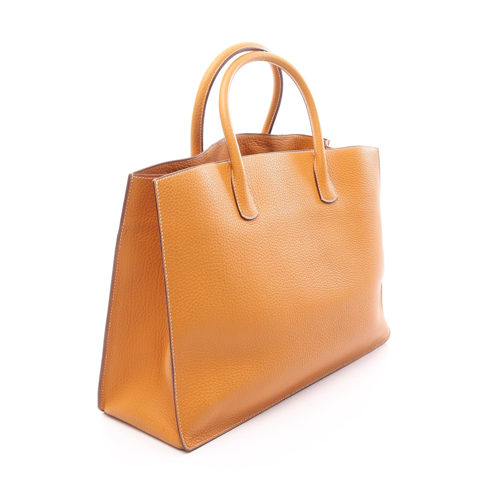 ホワイトバスGM ナチュラルサブレ ハンドバッグ フィヨルド イエローブラウン ゴールド金具 エルメス バッグ HERMES