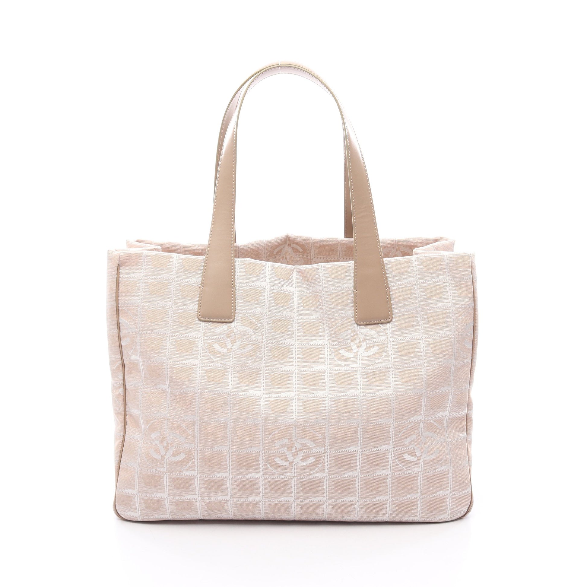 ニュートラベルラインMM ハンドバッグ トートバッグ ナイロンキャンバス レザー ベージュ ゴールド金具 シャネル バッグ CHANEL