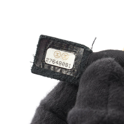 シェブロン Vステッチ Wチェーンショルダーバッグ ラムスキン ブラック ゴールド金具 シャネル バッグ CHANEL