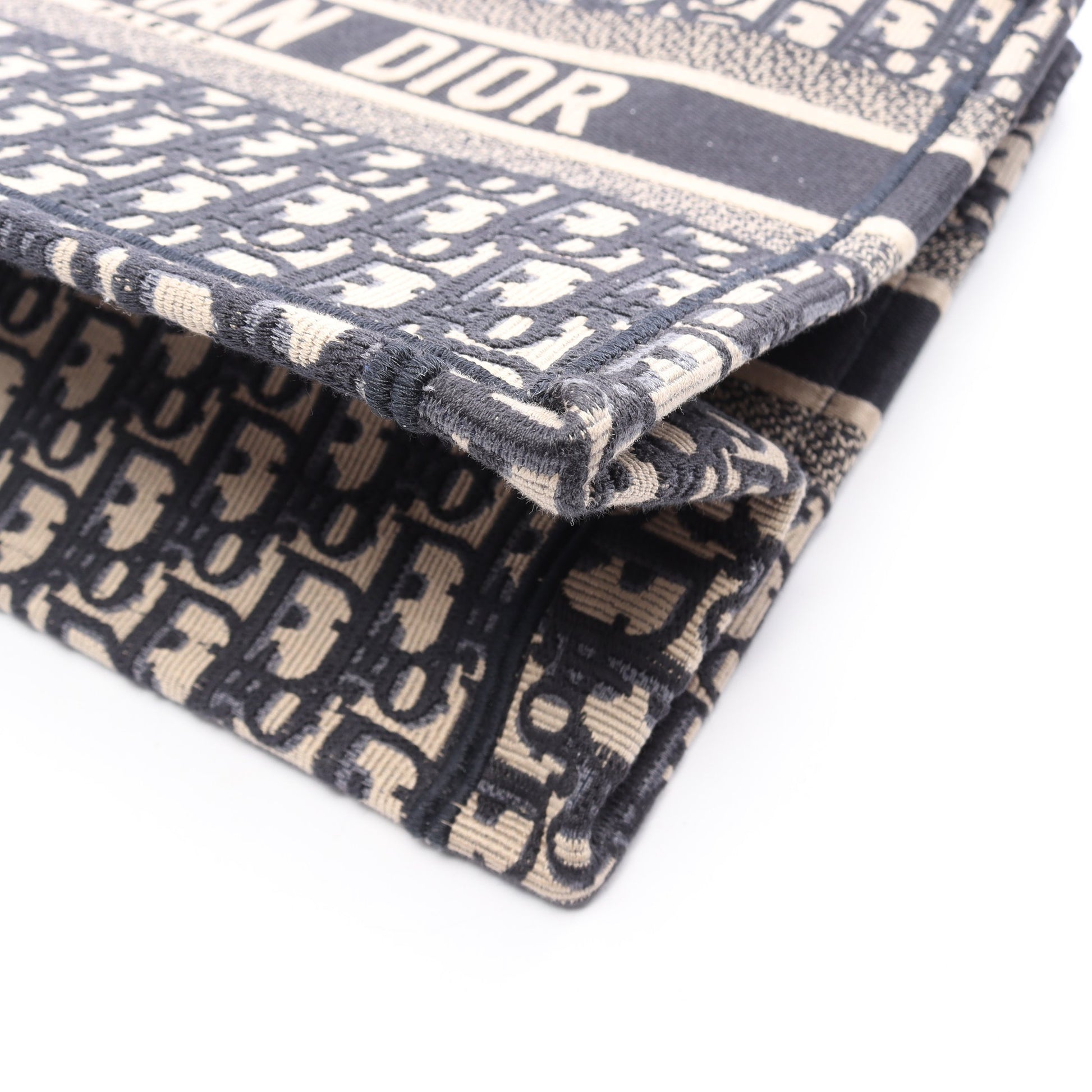 BOOK TOTE ブックトート ミディアム オブリークエンブロイダリー ハンドバッグ トートバッグ キャンバス ネイビー クリスチャンディオール バッグ Christian Dior