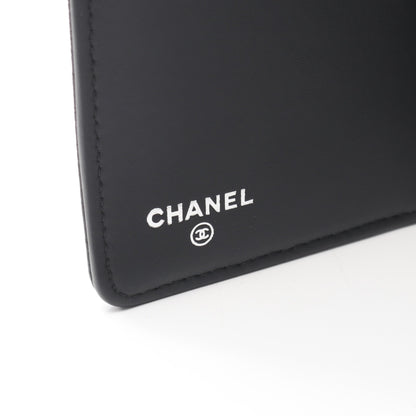 ココマーク 二つ折り長財布 キャビアスキン ブラック シルバー金具 シャネル 財布・小物 CHANEL