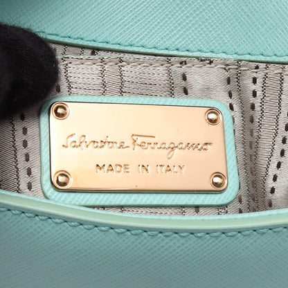 ガンチーニ チェーンハンドバッグ レザー ターコイズブルー サルヴァトーレフェラガモ バッグ Salvatore Ferragamo