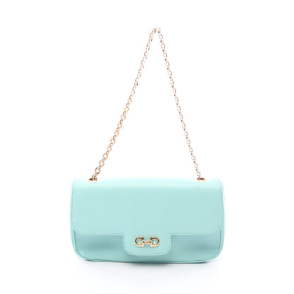 ガンチーニ チェーンハンドバッグ レザー ターコイズブルー サルヴァトーレフェラガモ バッグ Salvatore Ferragamo
