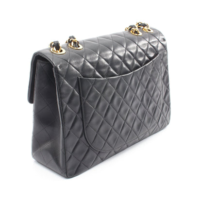 デカマトラッセ34 Wチェーンショルダーバッグ ラムスキン ブラック ゴールド金具 シャネル バッグ CHANEL
