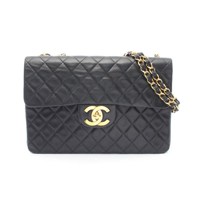 デカマトラッセ34 Wチェーンショルダーバッグ ラムスキン ブラック ゴールド金具 シャネル バッグ CHANEL