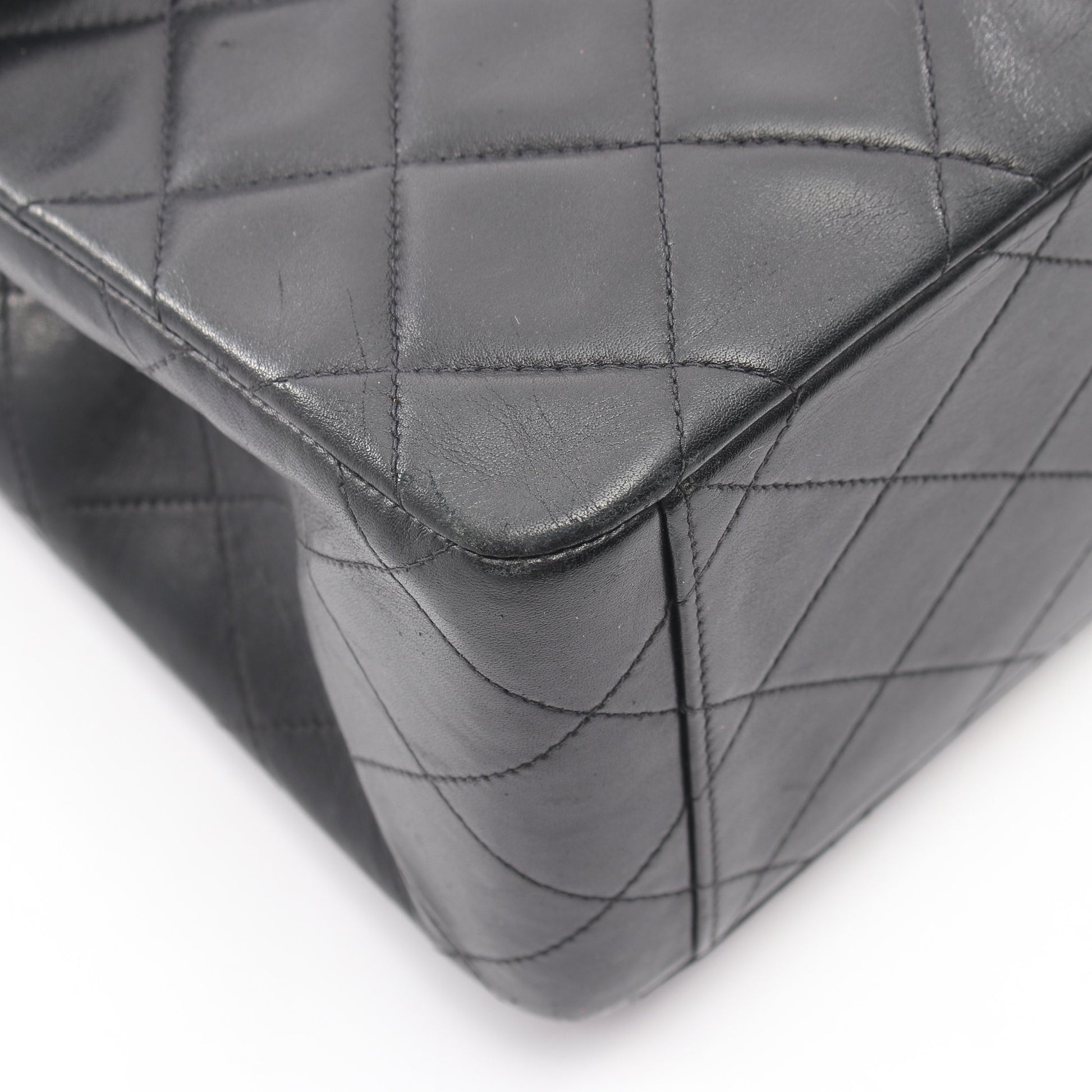 デカマトラッセ34 Wチェーンショルダーバッグ ラムスキン ブラック ゴールド金具 シャネル バッグ CHANEL