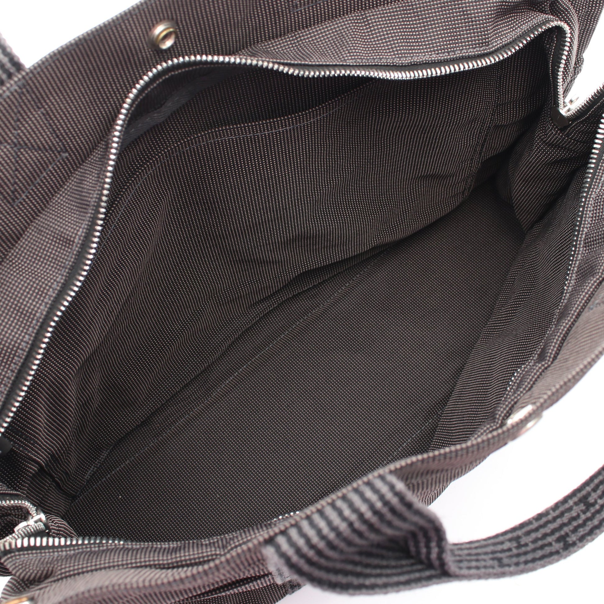 エールラインMM ハンドバッグ トートバッグ ナイロンキャンバス ダークグレー シルバー金具 エルメス バッグ HERMES