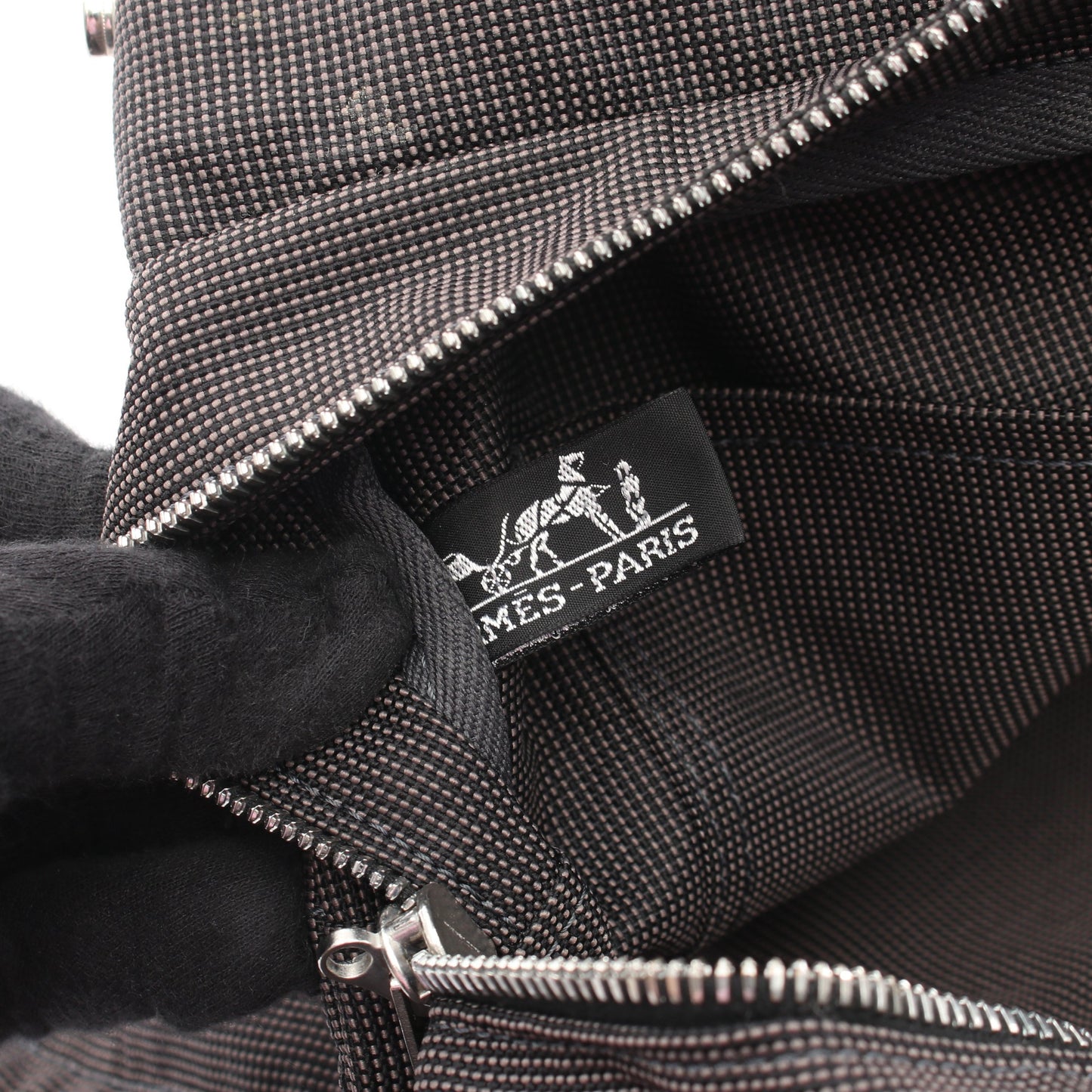 エールラインMM ハンドバッグ トートバッグ ナイロンキャンバス ダークグレー シルバー金具 エルメス バッグ HERMES