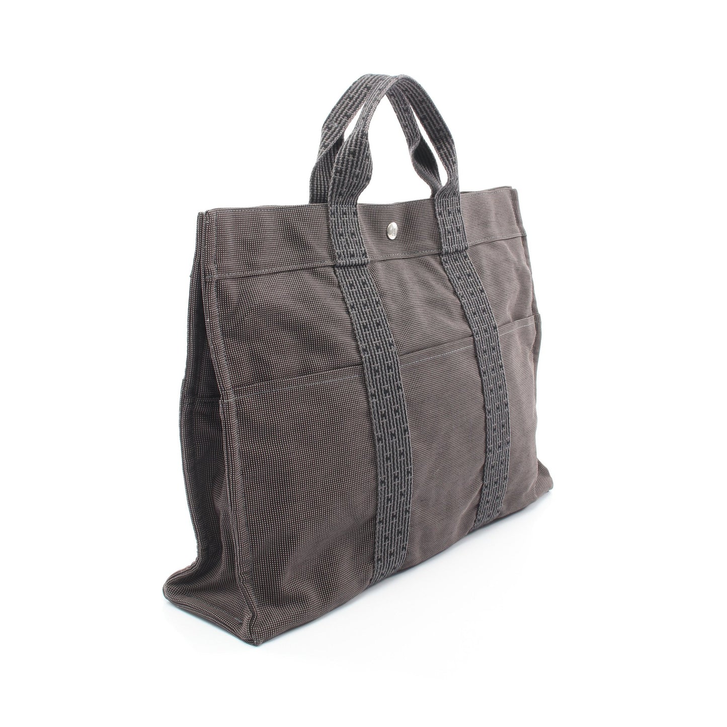 エールラインMM ハンドバッグ トートバッグ ナイロンキャンバス ダークグレー シルバー金具 エルメス バッグ HERMES