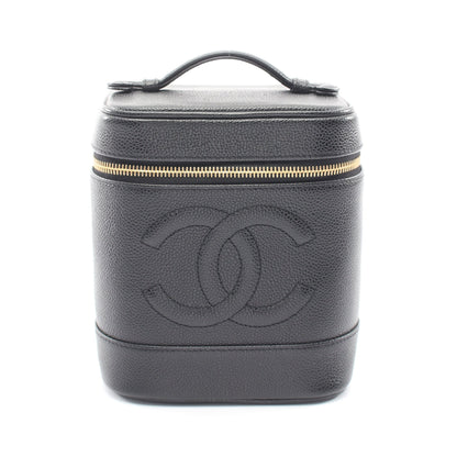 ココマーク ハンドバッグ バニティバッグ キャビアスキン ブラック ゴールド金具 シャネル バッグ CHANEL