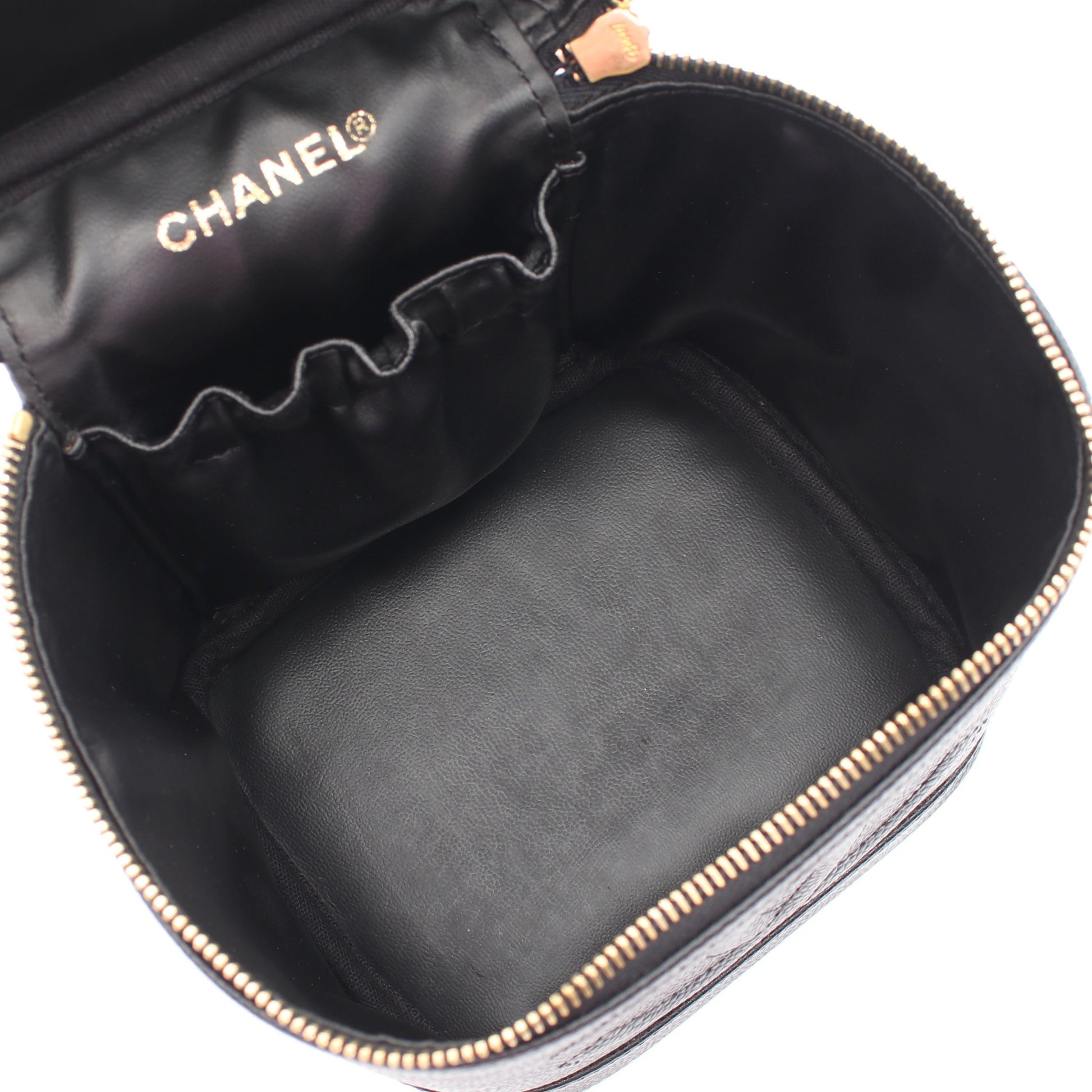 ココマーク ハンドバッグ バニティバッグ キャビアスキン ブラック ゴールド金具 シャネル バッグ CHANEL