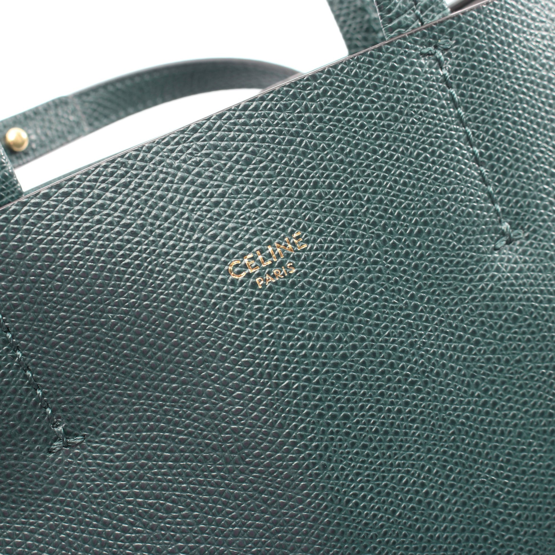 バーティカル スモール カバ 2WAY ハンドバッグ トートバッグ レザー グリーン セリーヌ バッグ CELINE