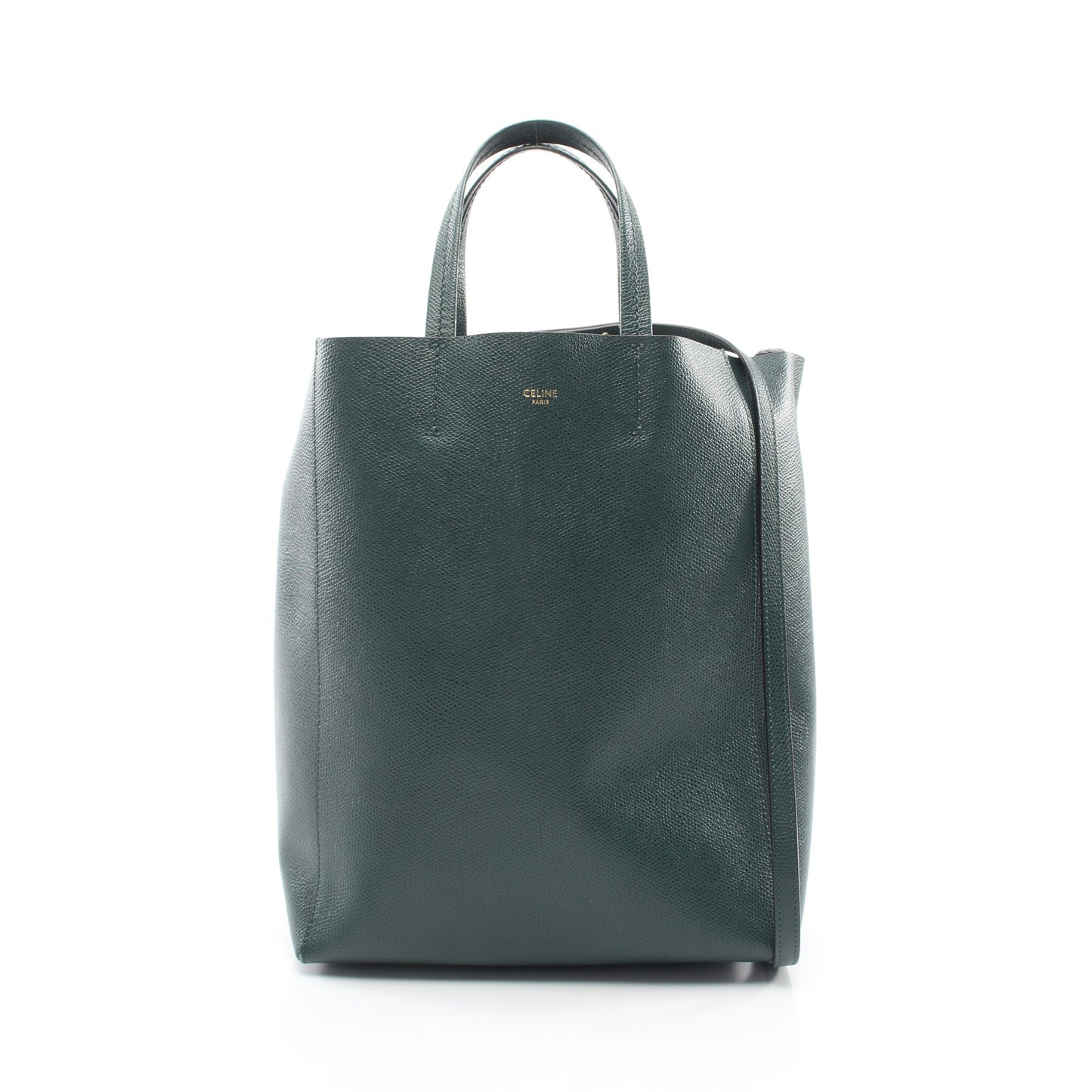 バーティカル スモール カバ 2WAY ハンドバッグ トートバッグ レザー グリーン セリーヌ バッグ CELINE