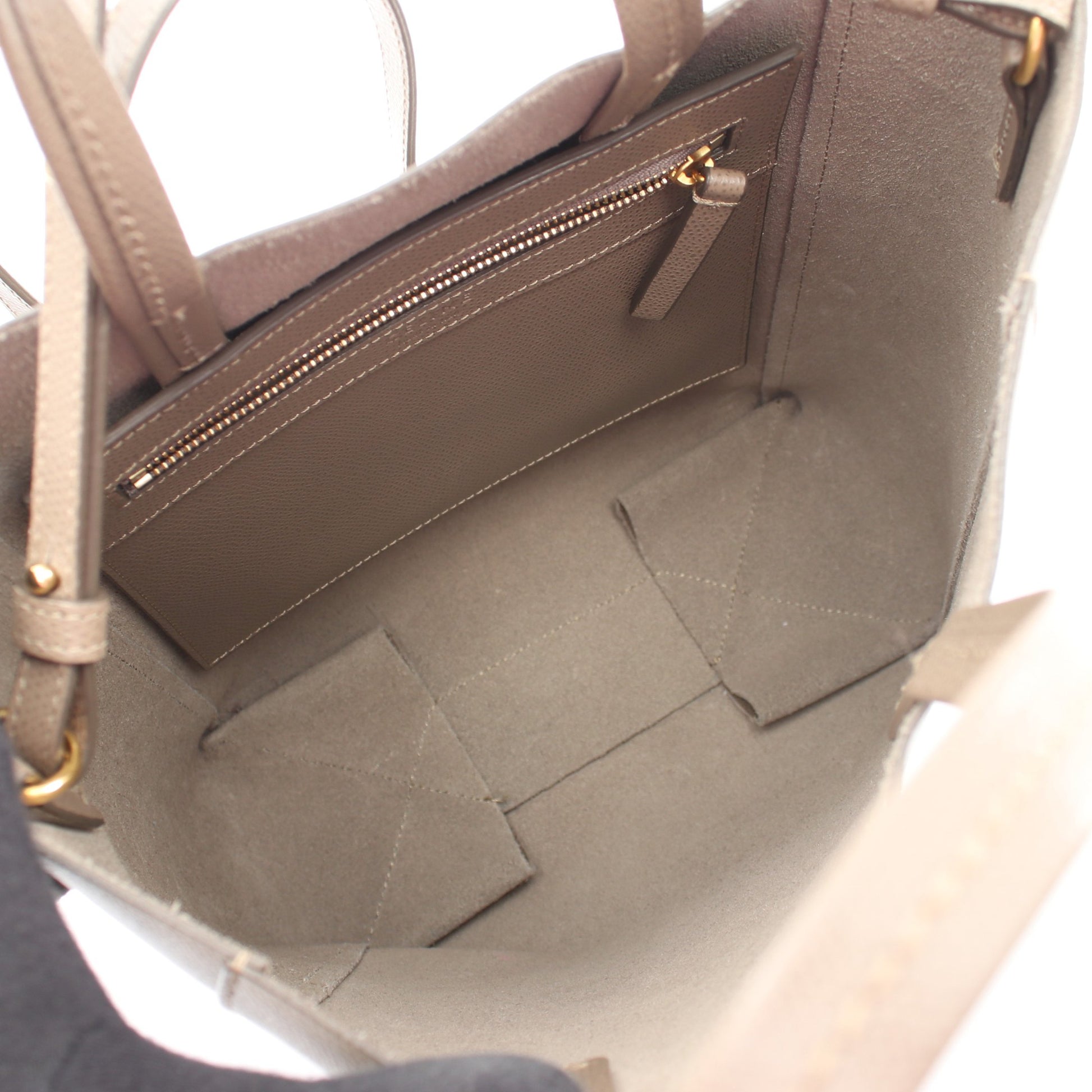 バーティカル スモール カバ 2WAY ハンドバッグ トートバッグ レザー グレーベージュ セリーヌ バッグ CELINE