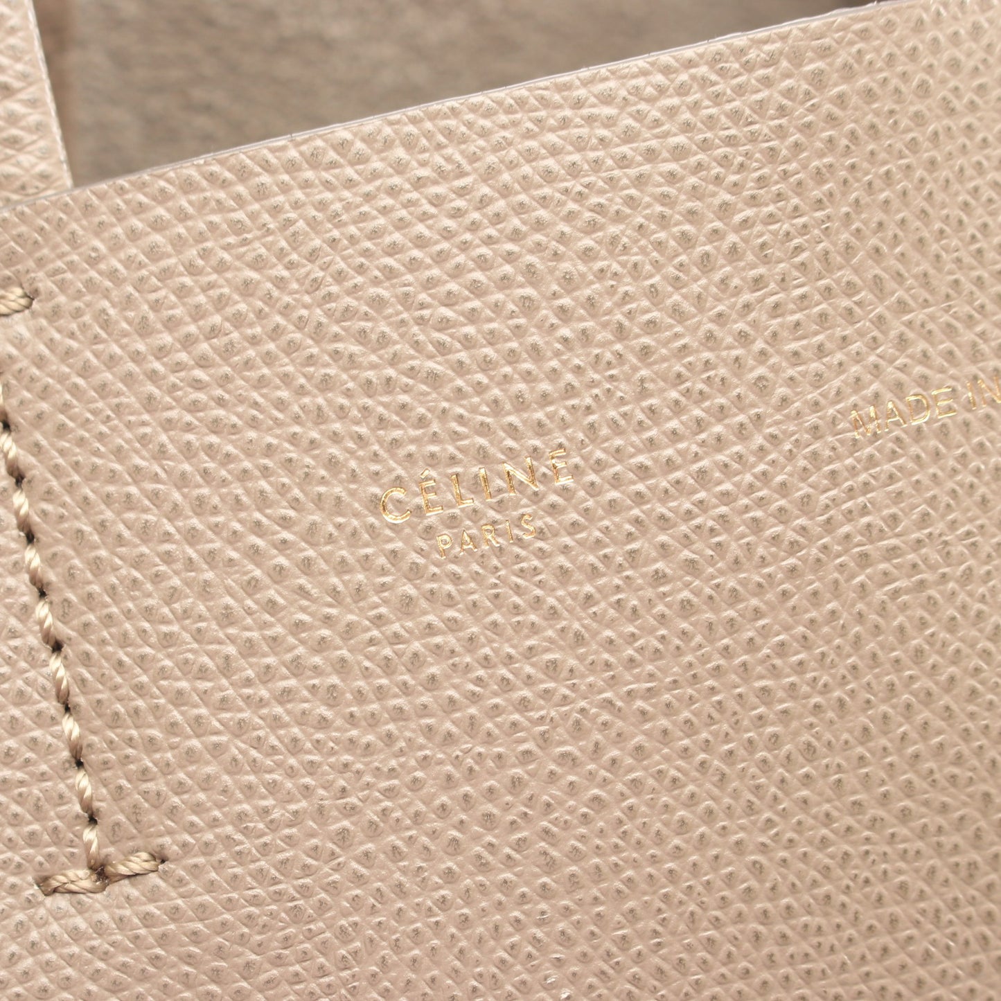 バーティカル スモール カバ 2WAY ハンドバッグ トートバッグ レザー グレーベージュ セリーヌ バッグ CELINE