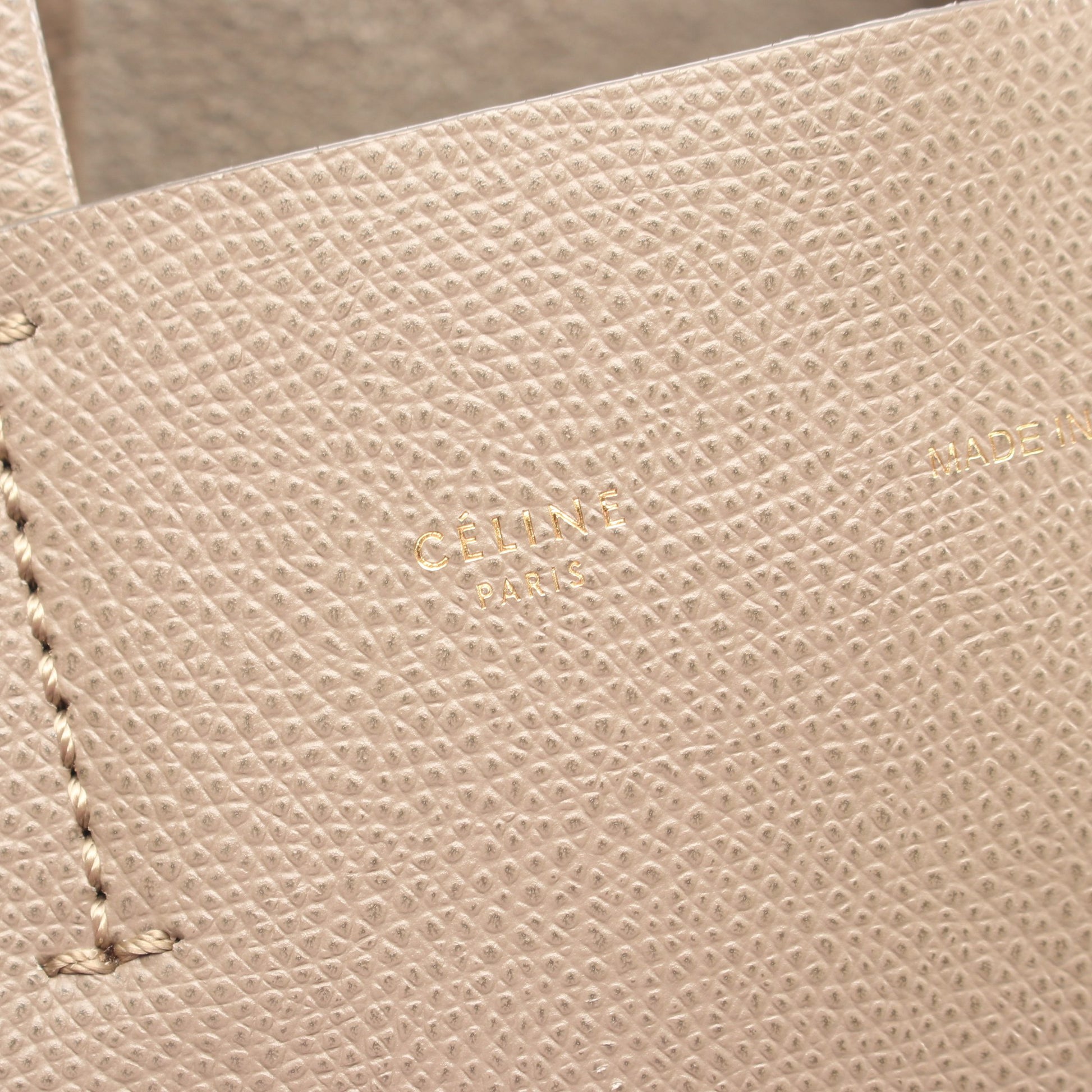 バーティカル スモール カバ 2WAY ハンドバッグ トートバッグ レザー グレーベージュ セリーヌ バッグ CELINE
