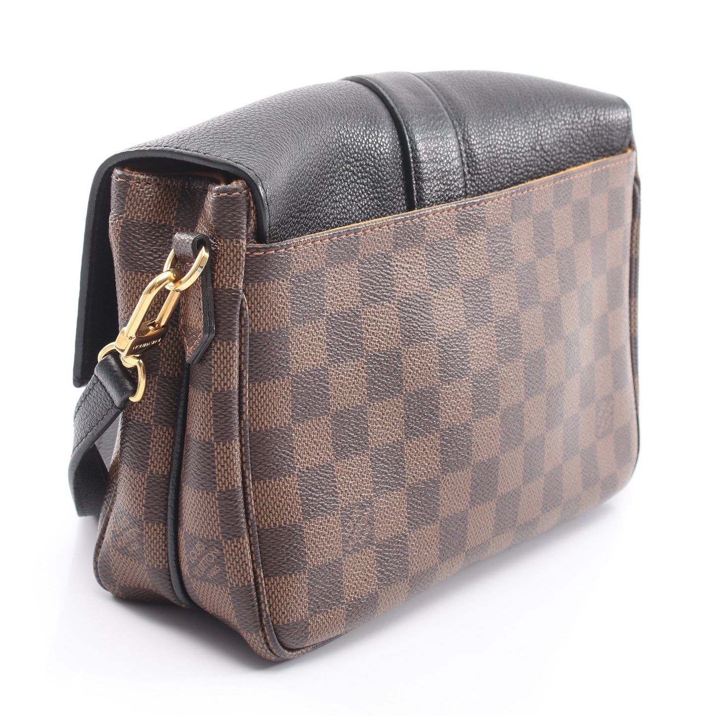 クラプトン ダミエエベヌ ノワール ショルダーバッグ PVC レザー ブラウン ブラック ルイヴィトン バッグ LOUIS VUITTON