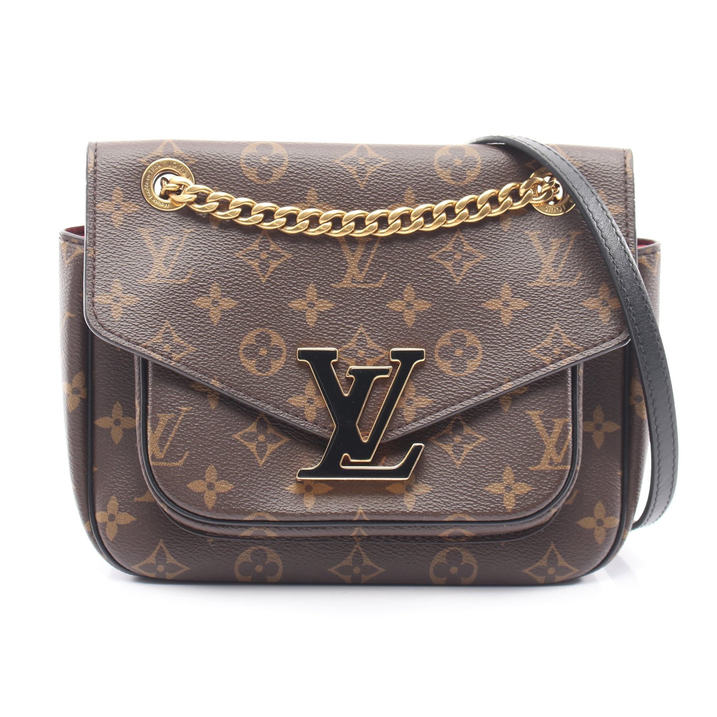 パッシー モノグラム チェーンショルダーバッグ PVC レザー ブラウン ブラック ルイヴィトン バッグ LOUIS VUITTON
