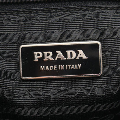 三角プレート ショルダーバッグ ナイロン レザー ブラック プラダ バッグ PRADA