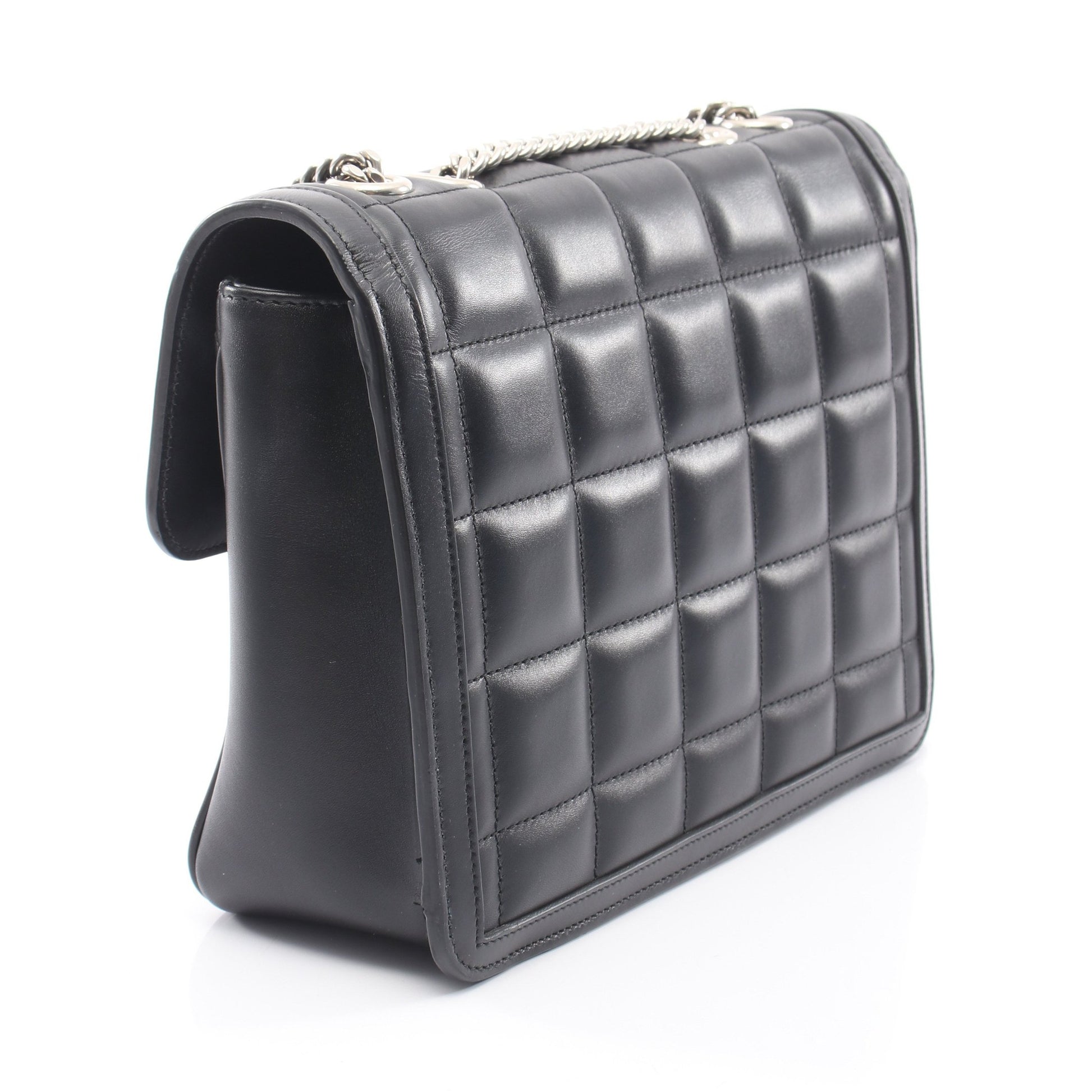 デコ チェーンショルダーバッグ Wチェーンショルダーバッグ レザー ブラック グッチ バッグ GUCCI