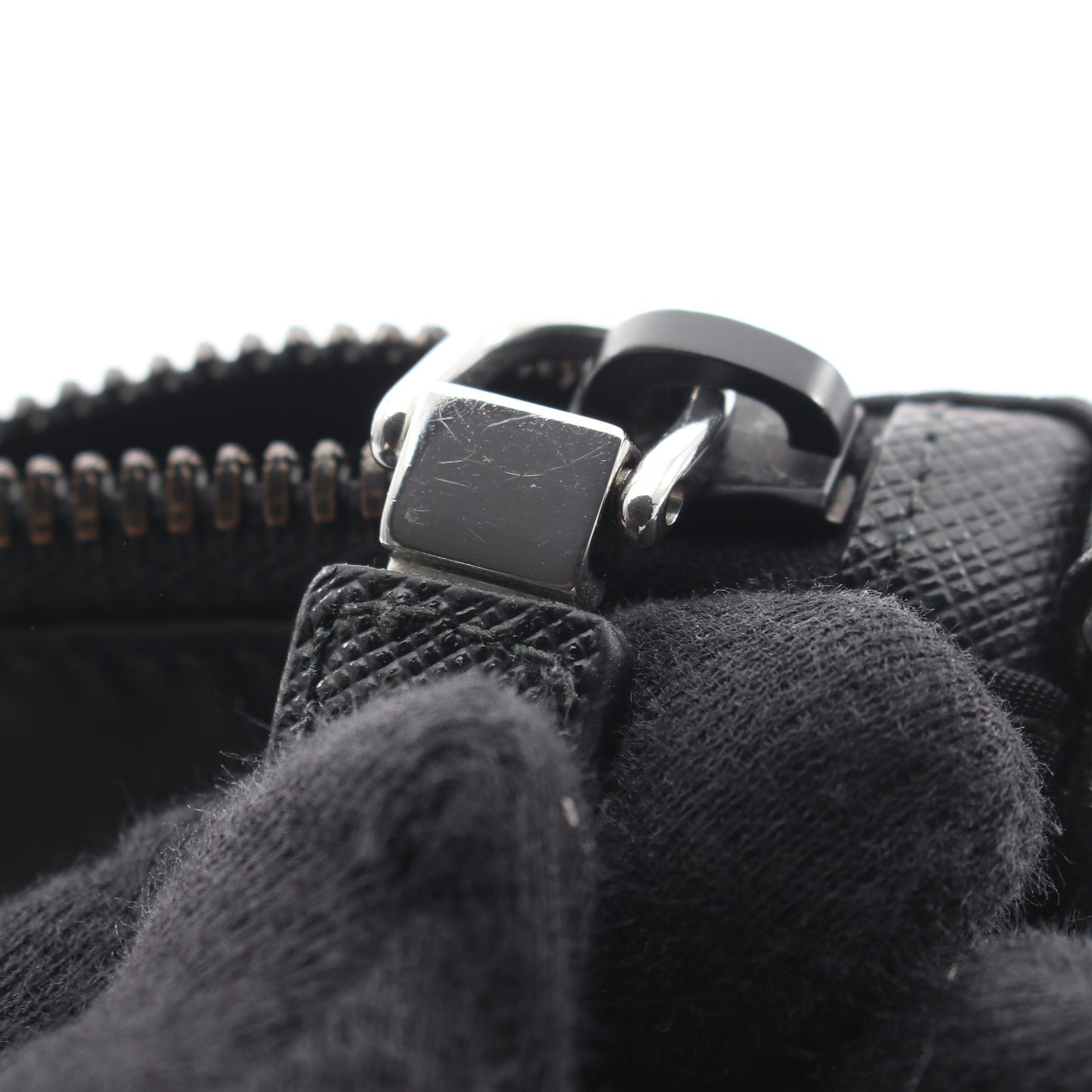 SAFFIANO TRAVEL ショルダーバッグ ナイロン サフィアーノレザー ブラック プラダ バッグ PRADA