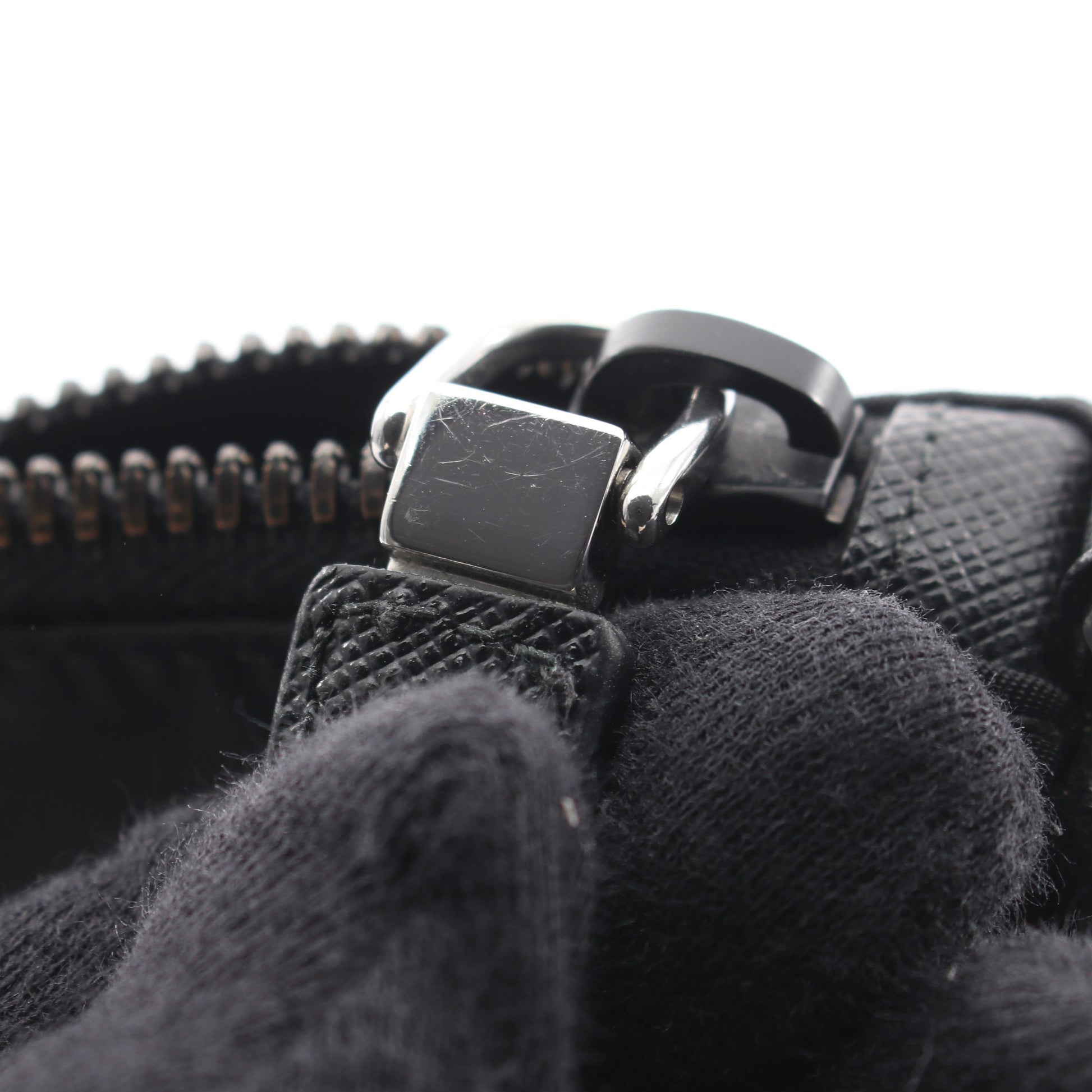SAFFIANO TRAVEL ショルダーバッグ ナイロン サフィアーノレザー ブラック プラダ バッグ PRADA