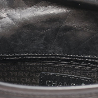 マトラッセ ココマーク ロゴエンボス ショルダーバッグ エイジドカーフスキン ブラック シルバー金具 シャネル バッグ CHANEL